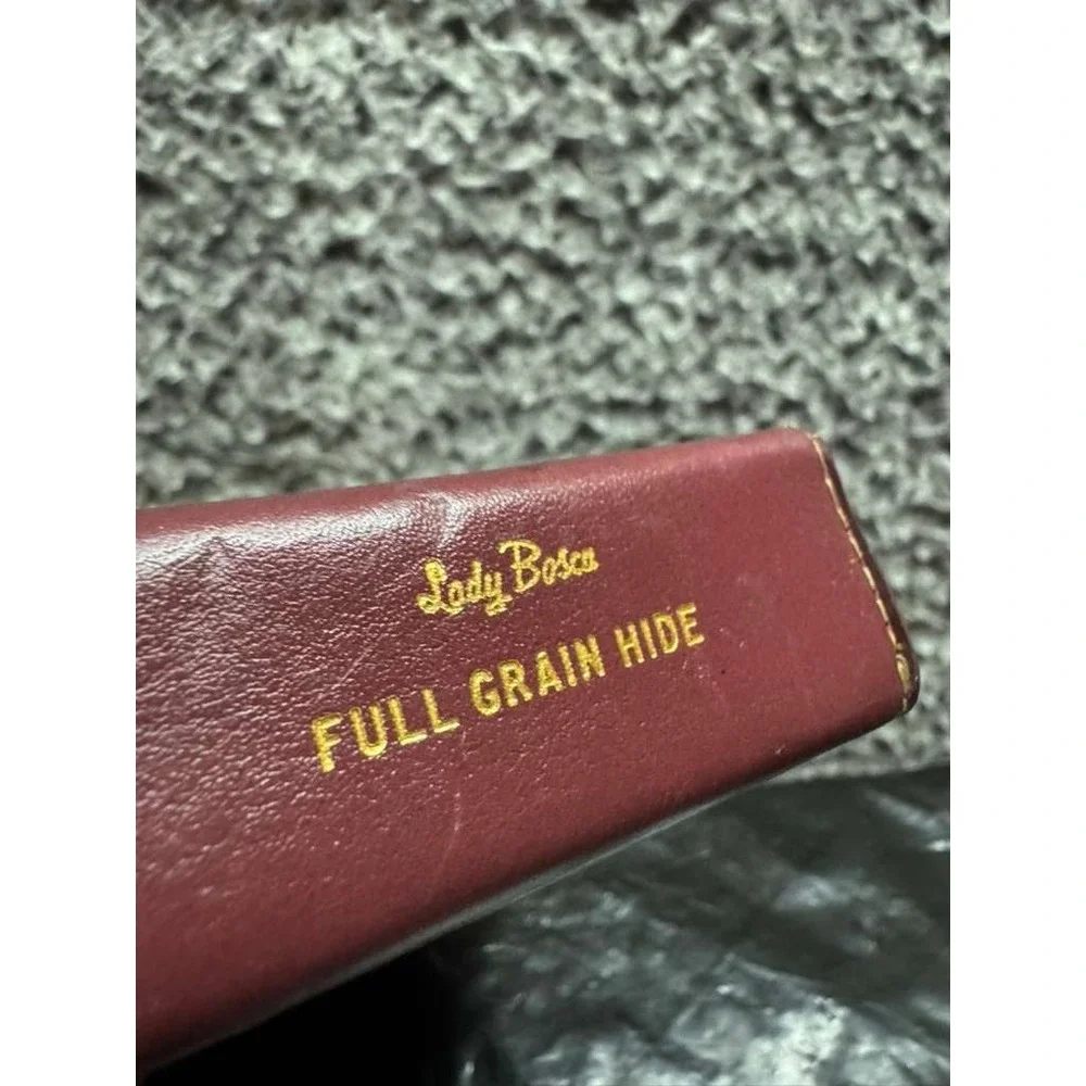 Vintage Lady Bosca Embossed Full Grain Hide Leather Cigarette Case Burgundy‎